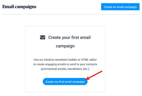 crear una campaña de correo electrónico