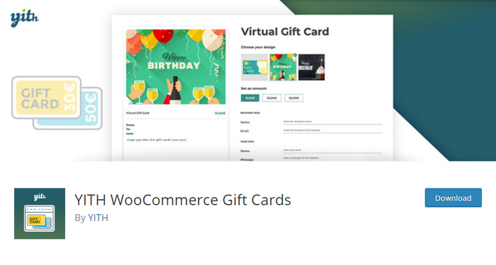 YITH Tarjetas de regalo de WooCommerce
