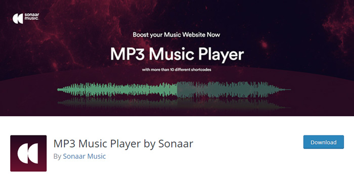 Reproductor de música MP3 de Sonaar