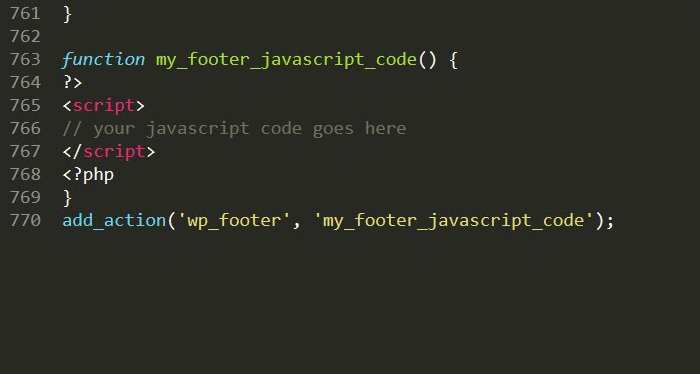 Javascript Hooks Code WP Footer