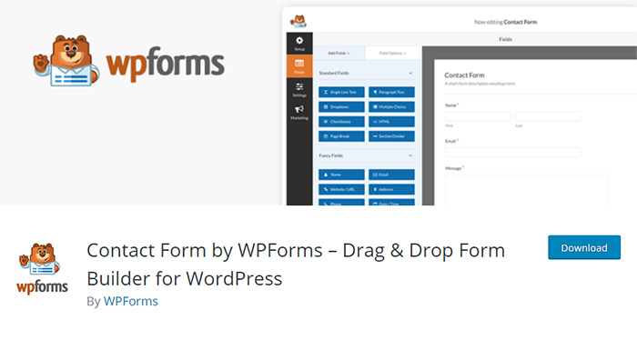 Formulario de contacto por WPForms