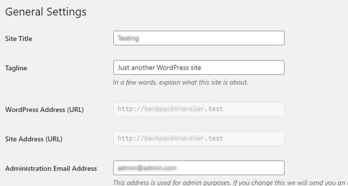 URL de sitios web de WordPress
