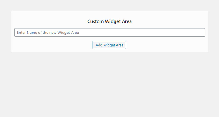 Área de widgets personalizados