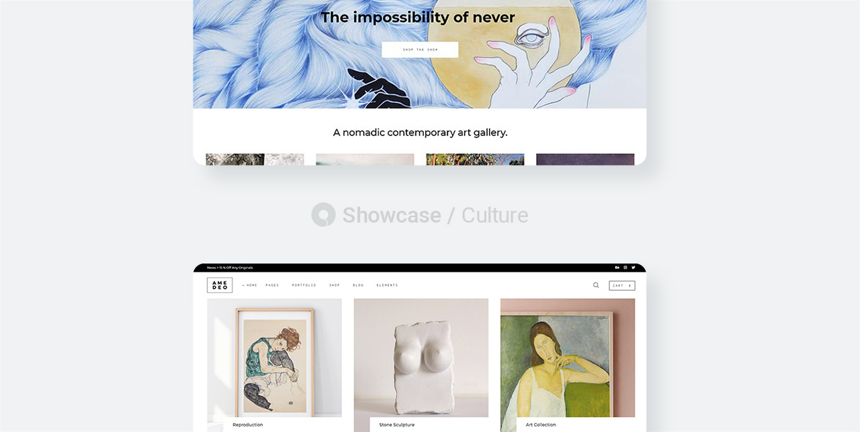 Sitios web de cultura creados con temas interactivos de Qode