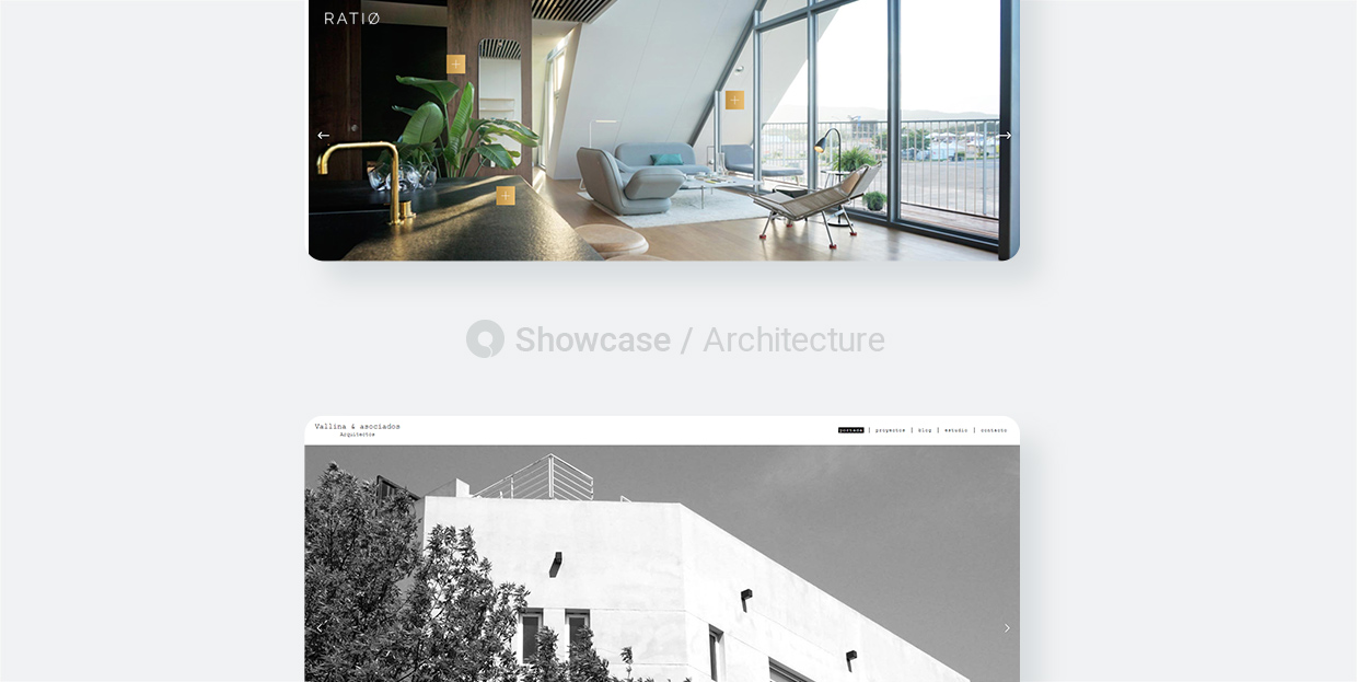 Sitios web de arquitectura creados con temas interactivos de Qode