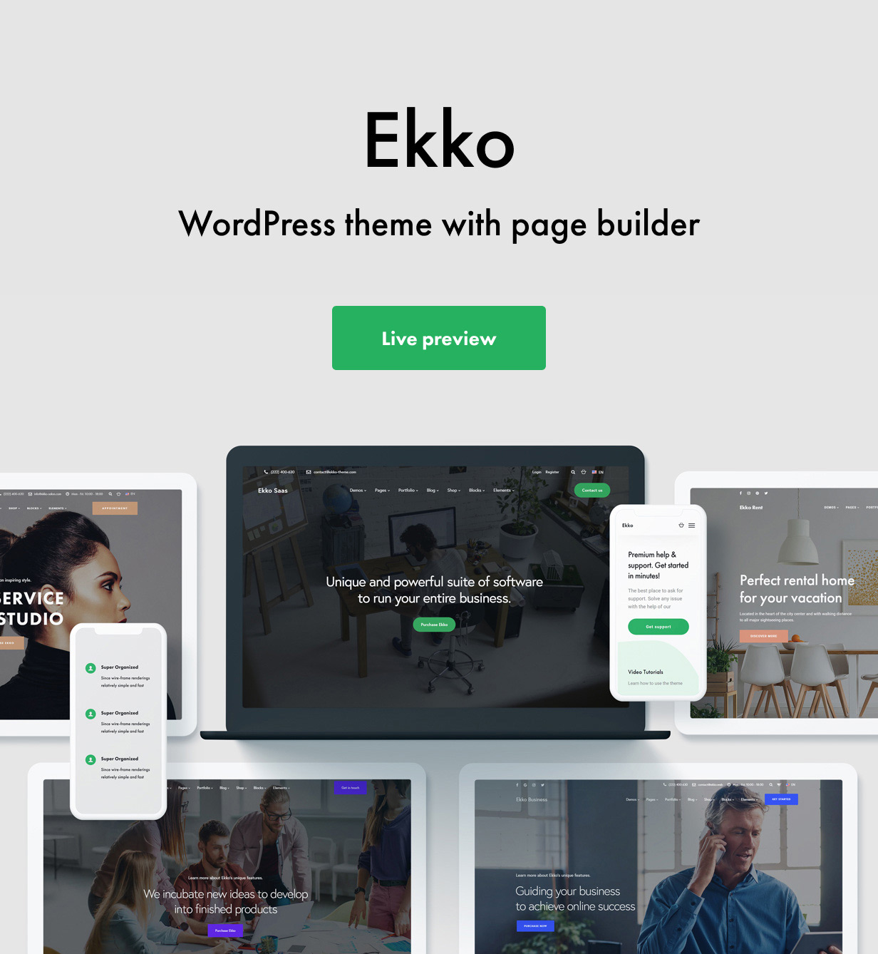 Ekko - Tema multipropósito de WordPress con Page Builder - 1