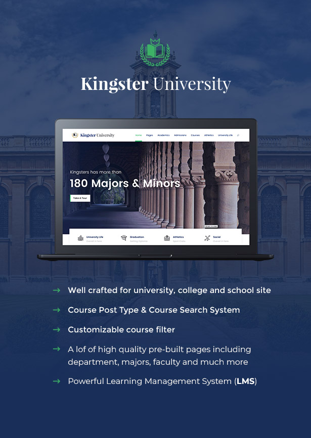 Kingster - WordPress educativo para la universidad, la facultad y la escuela - 2