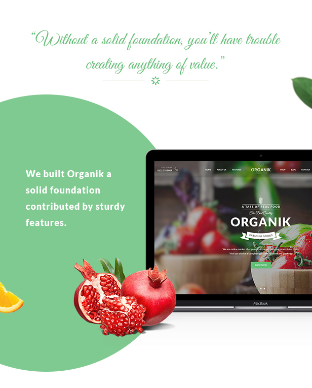 Tema de WordPress para alimentos orgánicos