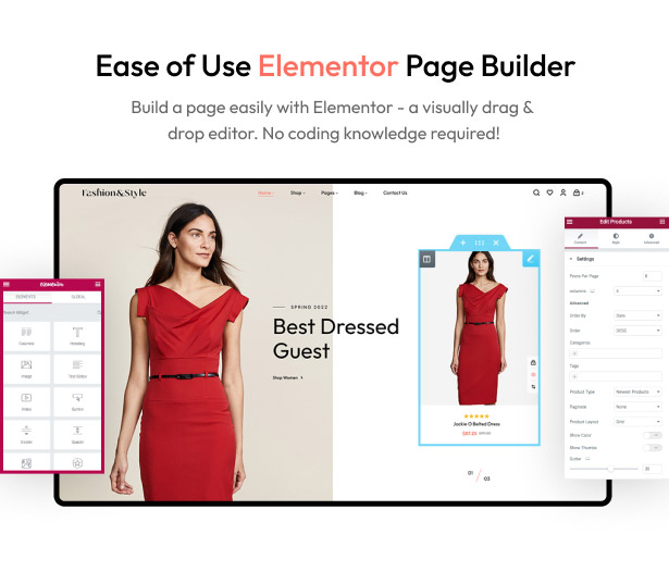 Tema WooCommerce de moda para WordPress - Tema de moda Elementor