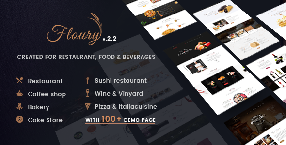 Tema de WordPress para restaurante |  Restaurant WP Floury (Restaurante, Café, Pizza)