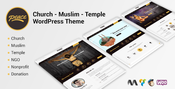 Paz - Iglesia / Musulmanes / Templo Tema de WordPress