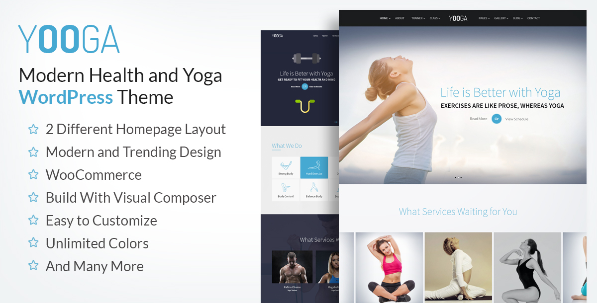 Yooga- Tema de WordPress para yoga, fitness y gimnasio