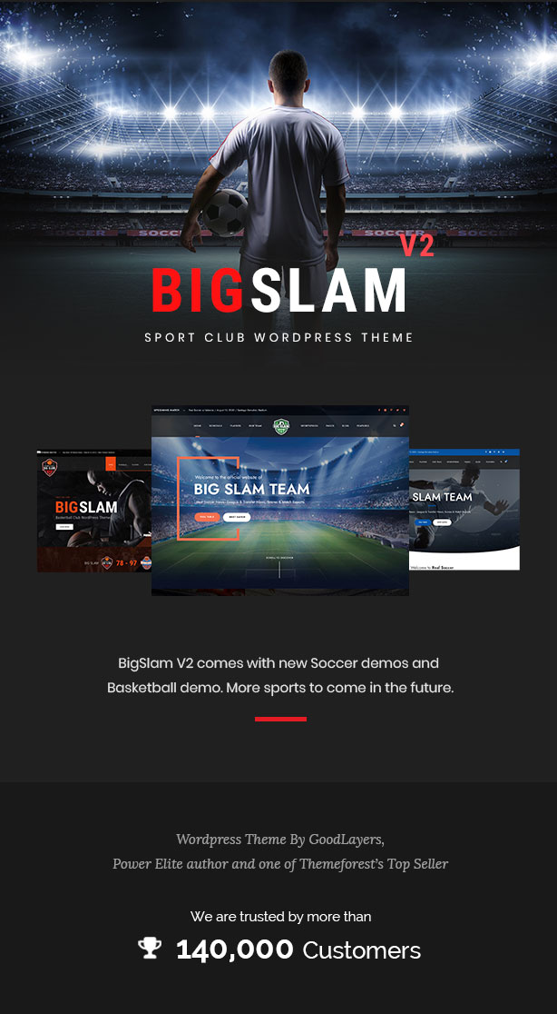 Big Slam Sport Clubs - Fútbol WordPress - 1
