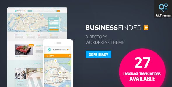 Descargar Business Finder Directory Listing WordPress Theme
