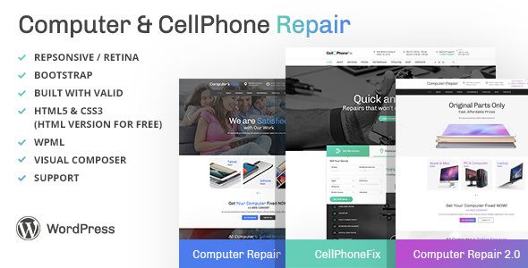 Descargar Computer and CellPhone Repair Services WordPress Theme