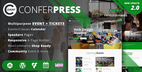 Descargar ConferPress Multipurpose Event Tickets WordPress Theme