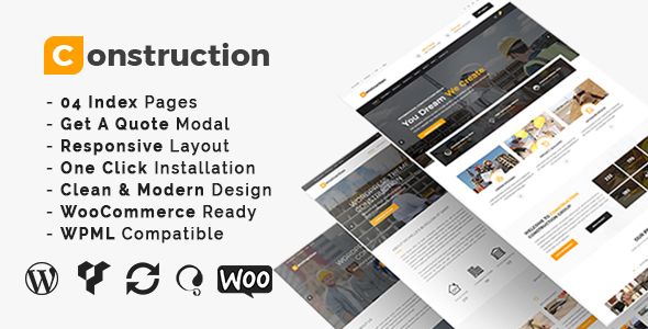 Descargar Construction Building Business and Renovation WordPress Theme