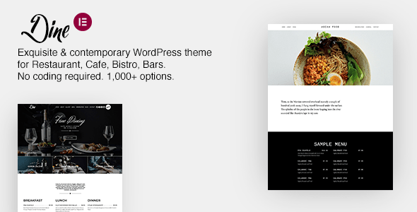 Descargar Dine Elementor Restaurant WordPress Theme