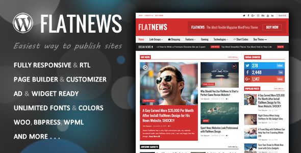 Descargar FlatNews – Responsive Magazine WordPress Theme