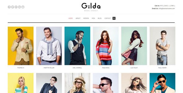 Descargar Gilda Model Agency WordPress CMS Theme
