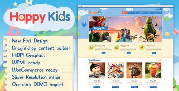 Descargar Happy Kids Children WordPress Theme