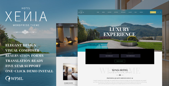 Descargar Hotel Xenia Resort Booking WordPress Theme