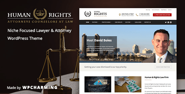 Descargar HumanRights Lawyer and Attorney WordPress Theme