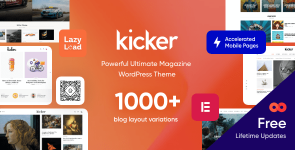 Descargar Kicker Multipurpose Blog Magazine WordPress Theme Gutenberg