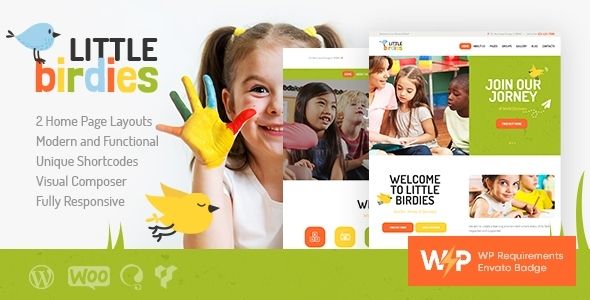 Descargar Little Birdies A Multipurpose Children Kindergarten WordPress Theme