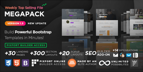 Descargar MEGAPACK – Marketing HTML Landing Pages Pack