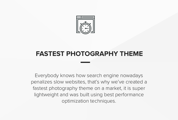 Portafolio de velocidad de rendimiento rápido Tema para fotógrafos