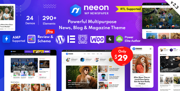 Descargar Neeon WordPress News Magazine Theme