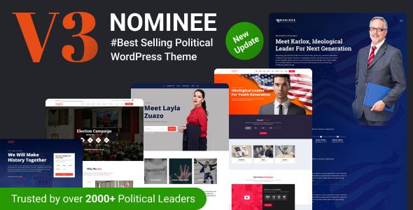 Descargar Nominee Political WordPress Theme for CandidatePolitical Leader