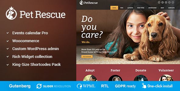 Descargar Pet Rescue Animals and Shelter Charity WP Theme