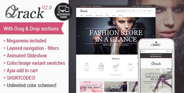 Descargar Qrack Responsive Shopify Theme with sections