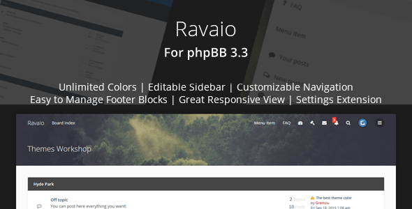 Descargar Ravaio Modern Responsive phpBB Forum Theme
