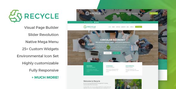 Descargar Recycle Environmental Green Business WordPress Theme