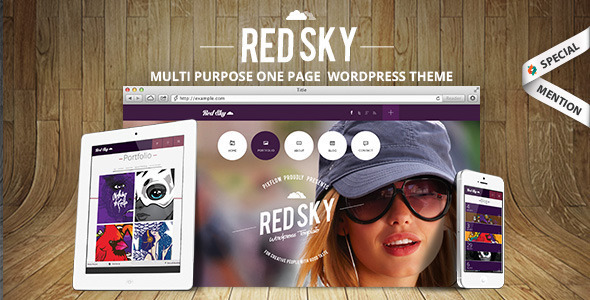 Descargar Red Sky One Page Creative Theme