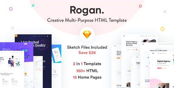 Descargar Rogan Creative Multipurpose HTML RTL template