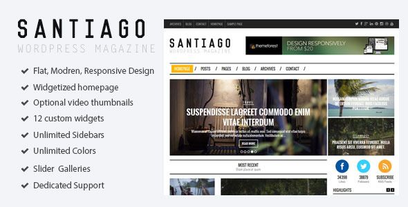 Descargar Santiago Responsive WordPress Magazine Theme