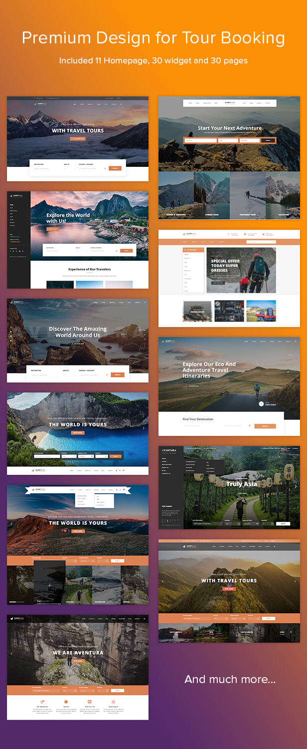 Aventura - Tema de WordPress para sistema de reservas de viajes y excursiones