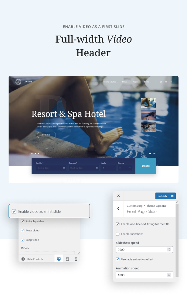 Tema de WordPress para reservas de hotel - Luviana - 7