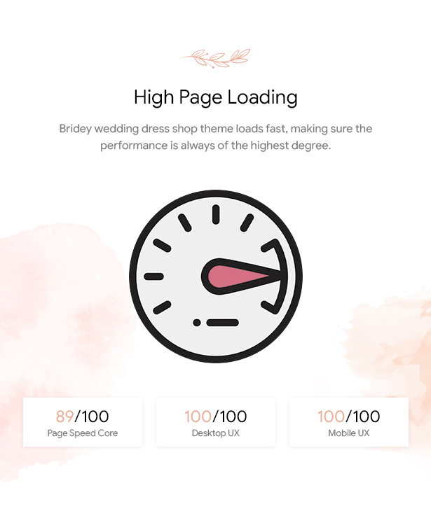 Bridey - Tienda de novias WooCommerce WordPress Theme - Optimización de gran velocidad