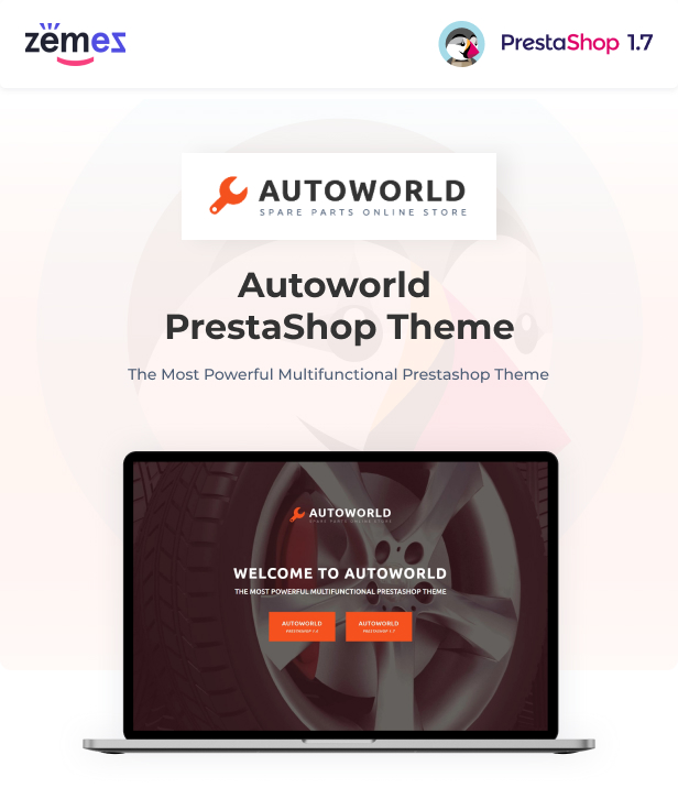 Autoworld - Tema Responsive PrestaShop 1.6 y 1.7 de repuestos - 1