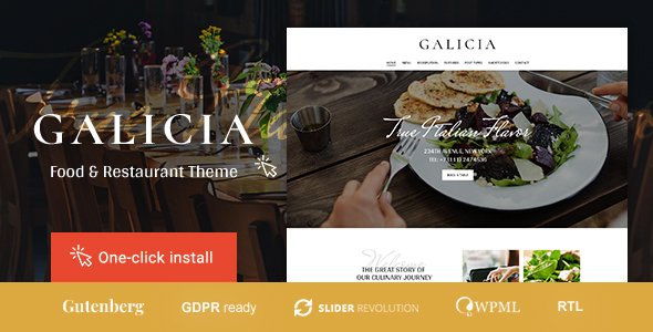 Descargar Galicia Restaurant WordPress Theme