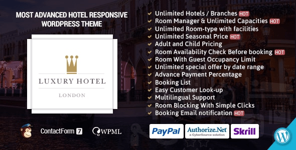 Descargar Luxury Online Hotel Booking Reservation Theme