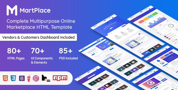 Descargar MartPlace Multipurpose Online Marketplace HTML Template with Dashboard