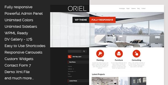 Descargar ORIEL Responsive Interior Design WordPress Theme