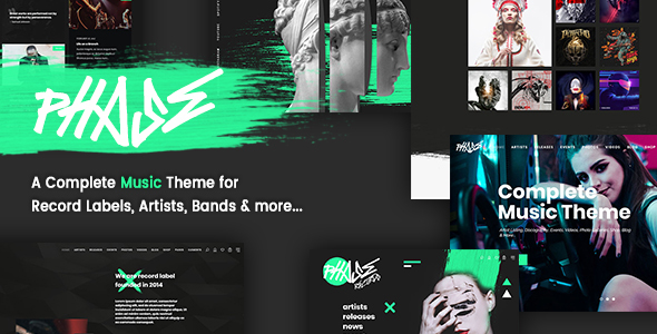 Descargar Phase A Complete Music WordPress Theme for Record