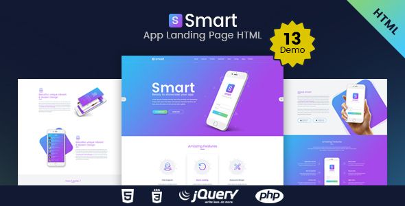 Descargar SMART App Landing Page HTML Template